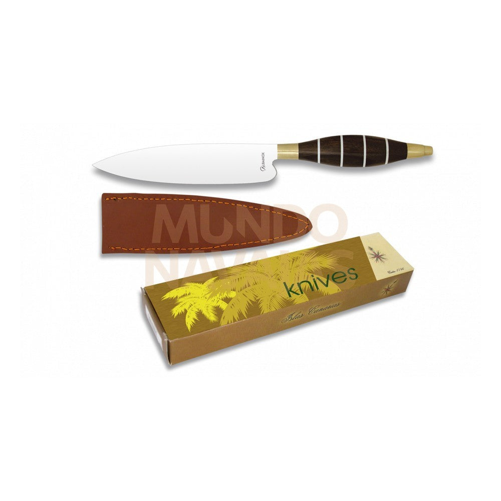 Cuchillo Albainox Funda Piel Madera.10.5