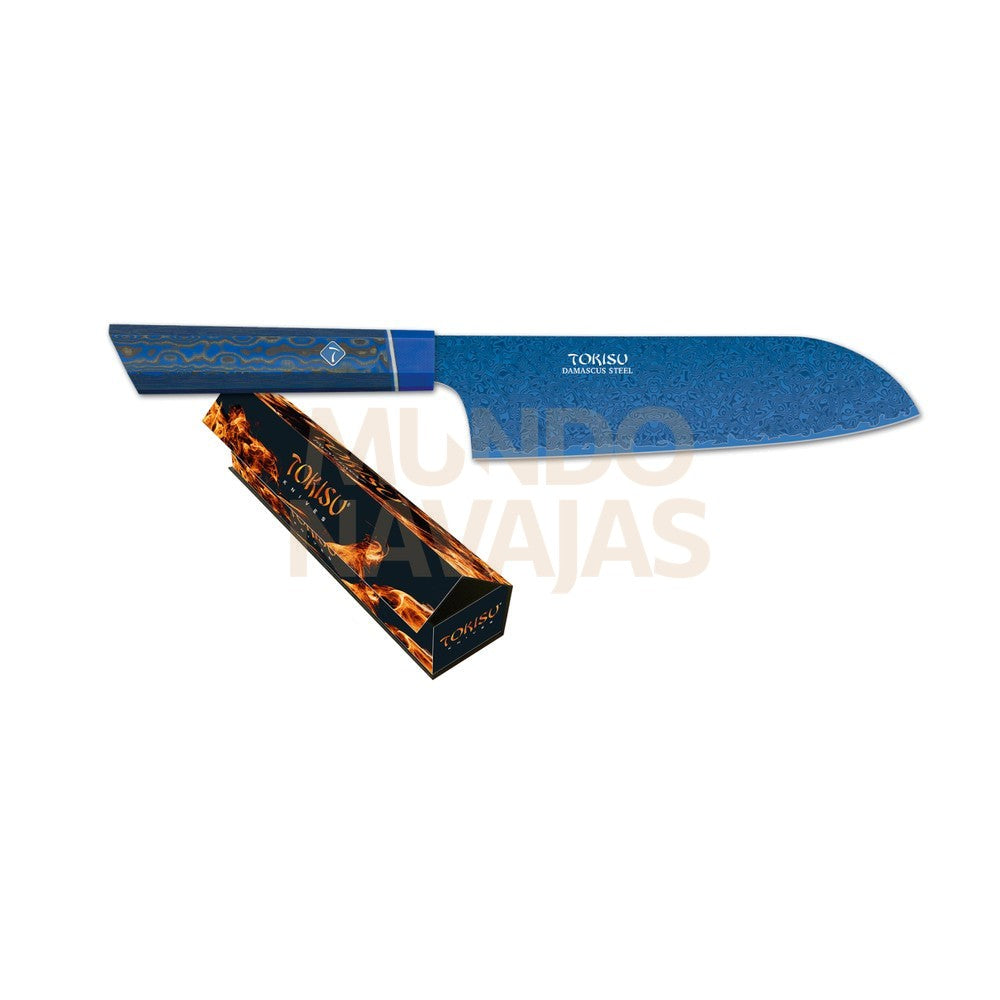 C Santoku Tokisu Hoja Damasco Azul, 19.