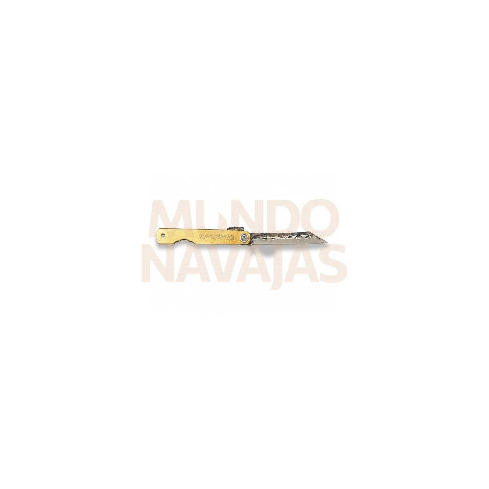 Navaja japonesa mango latón hoja inox 7,5 cm
