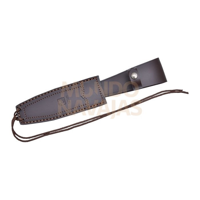Cuchillo de caza Joker Bowie con puño de ciervo y hoja de 16 cm. funda de cuero.