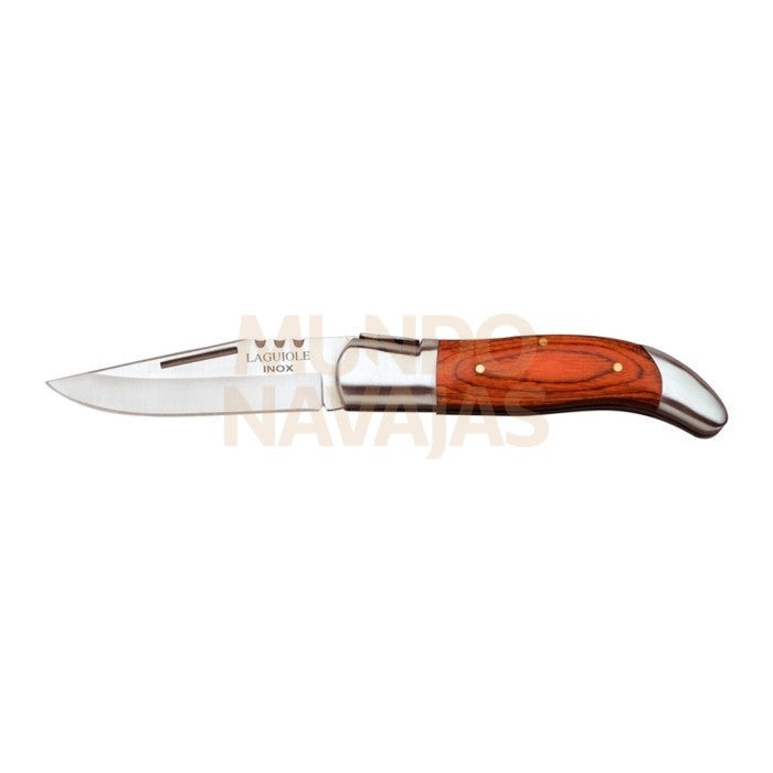 Navaja de caza laguiole cachas de madera roja y hoja de 9 cm