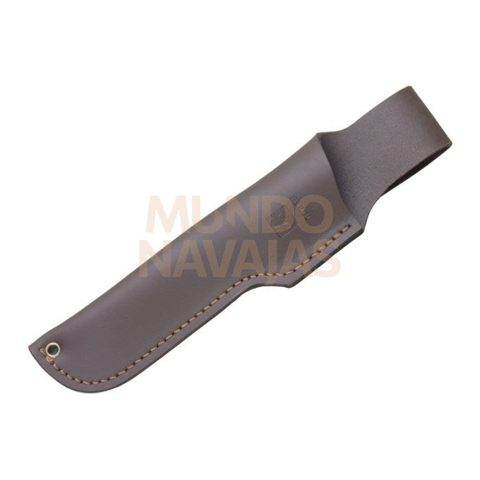 Cuchillo desollador Joker Hurón, puño de ciervo, hoja acero inox de 11 cm.funda de cuero
