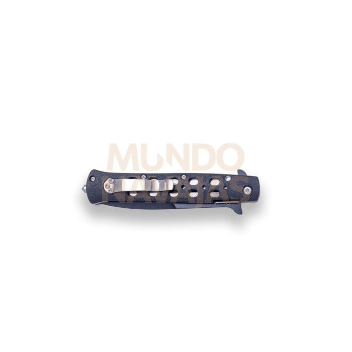 Navaja estilete JKR, hoja inox de 10 cm, puño aluminio. incluye funda de nylon.