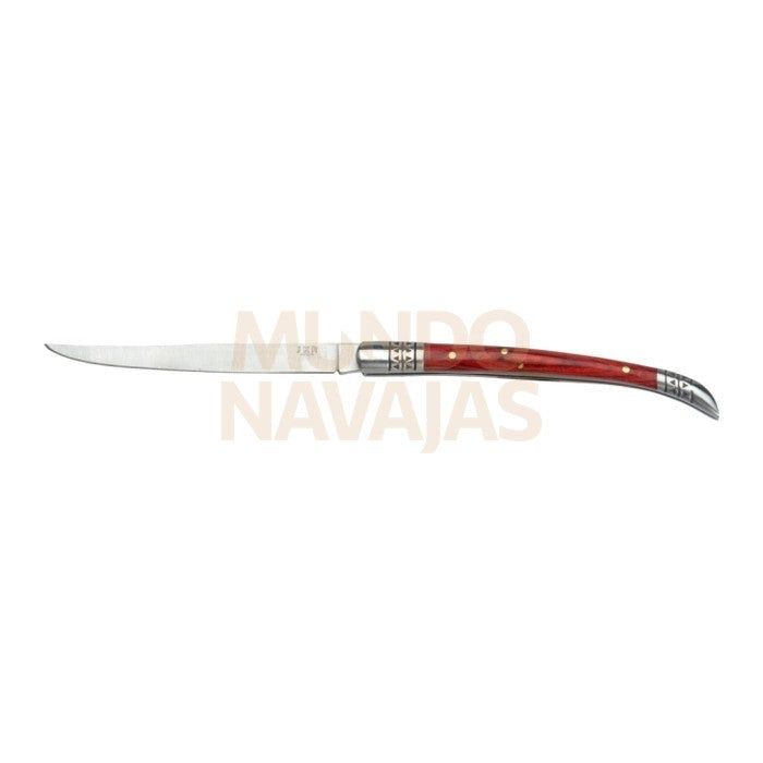 Estilete con virola inox cachas de madera roja y hoja de 9 cm