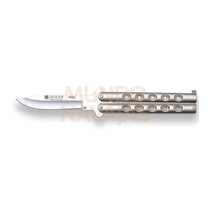 Navaja abanico puño zamak cromo hoja 10 cm.