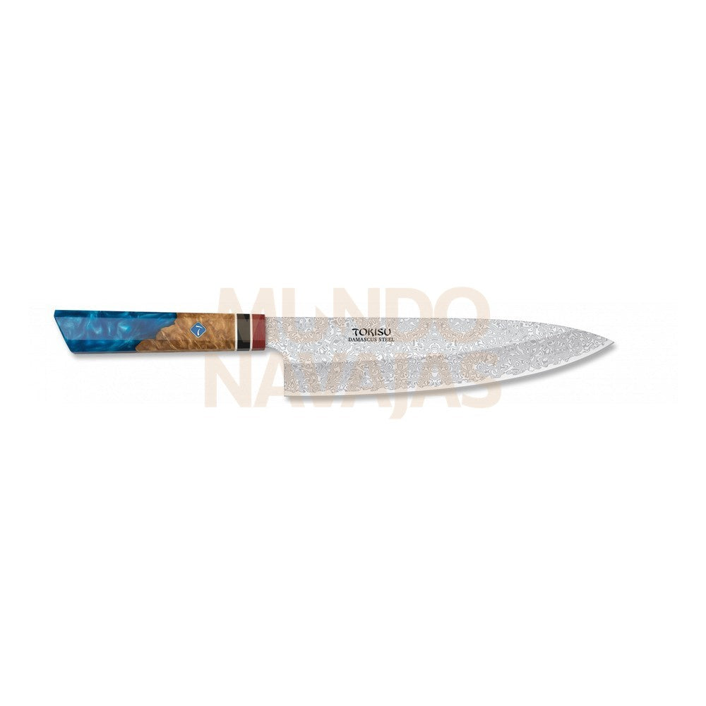 Cuchillo Gyuto Tokisu Hoja Damasco, 21.5