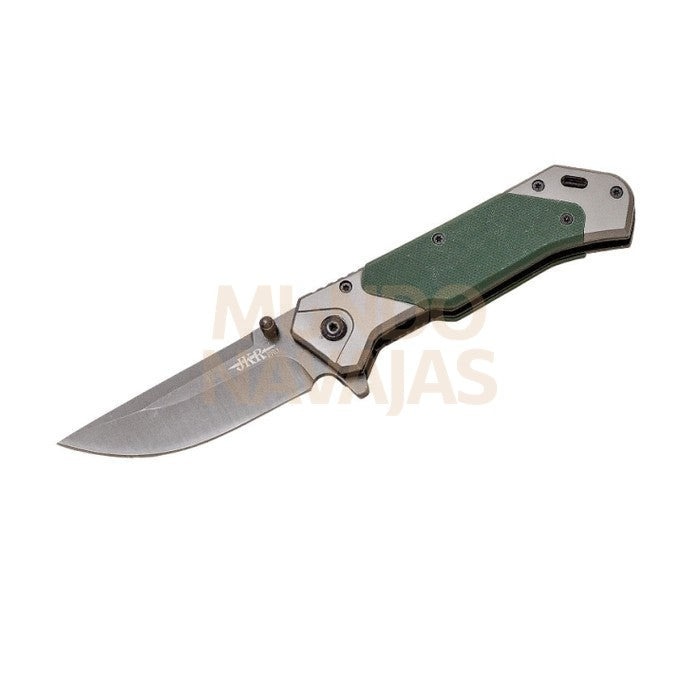 Navaja deportiva JKR pro 10.017 con recubrimiento de titanio mango G10