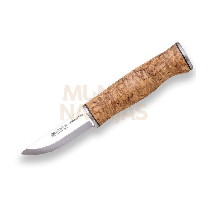 Cuchillo bushcraft Joker Grandfather mango de abedul rizado