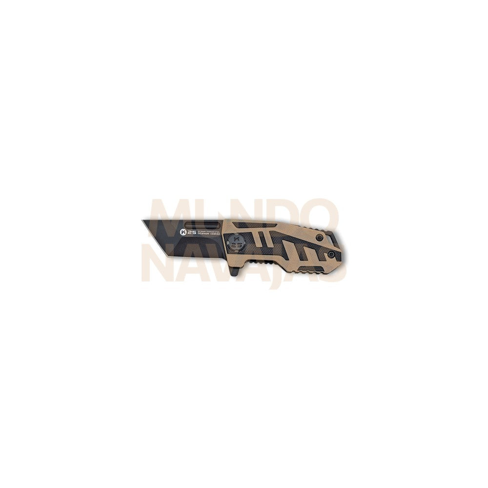 Navaja táctica K25 g10 negro-coyote h: