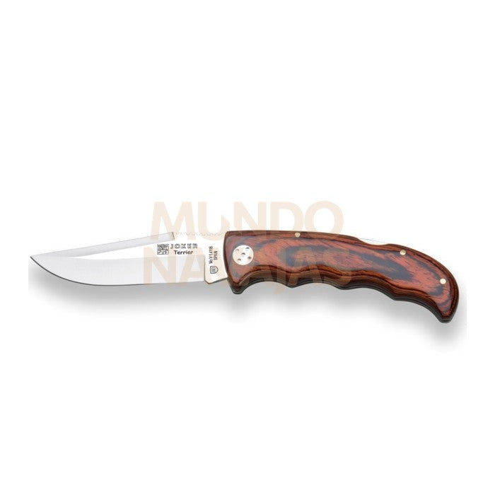 Navaja de caza Joker Terrier con cachas de madera roja y hoja de 9 cm