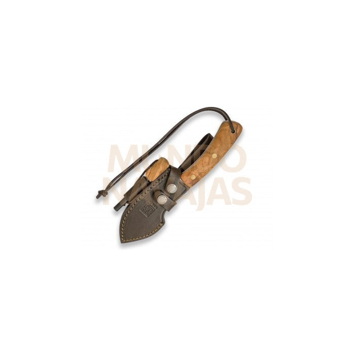 Cuchillo bushcraft Joker Nessmuk , mango de olivo, con ferrocerio.