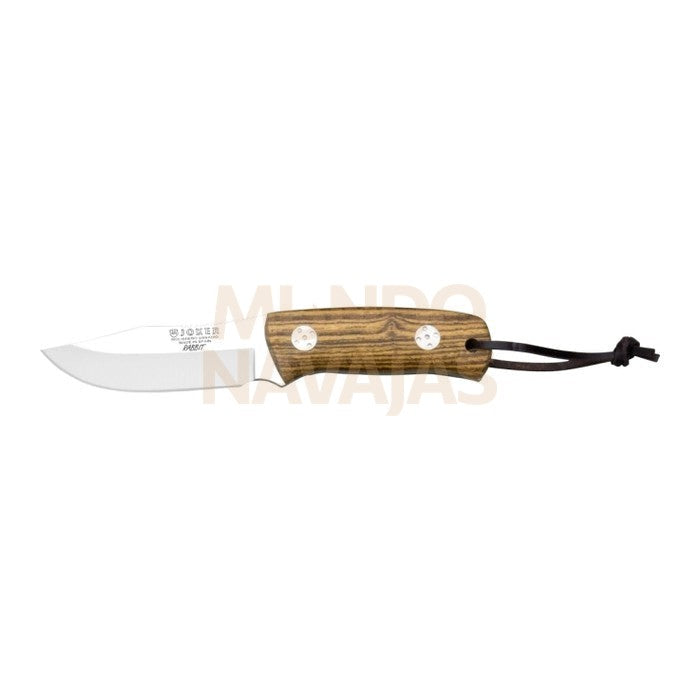 Cuchillo bushcraft Joker Rabbit con cachas en madera de bocote y hoja inox de 8,5 cm.