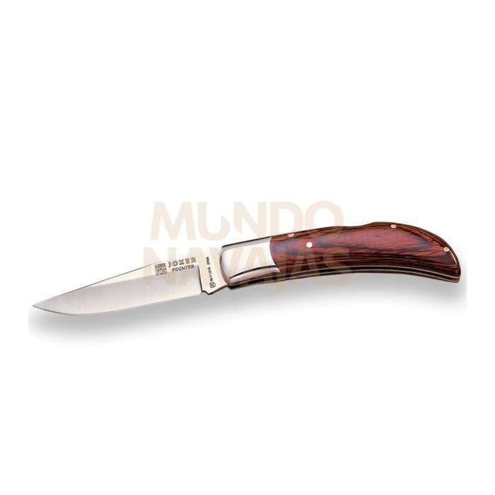 Navaja Joker Pointer cachas de madera roja