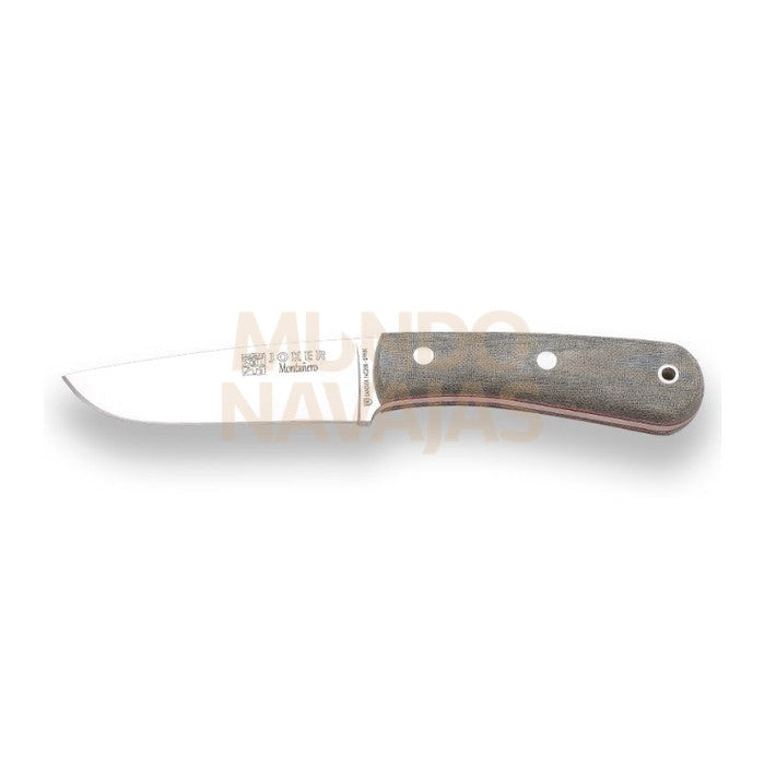 Cuchillo de supervivencia y bushcraft Joker Montañero, mango micarta canvas