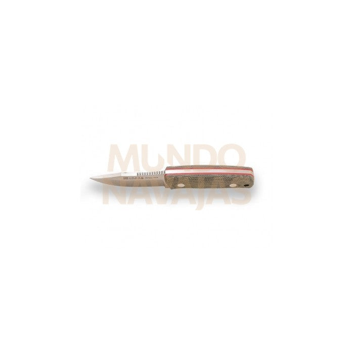 Cuchillo Joker Erizo TS1 puño micarta canvas verde h/ 7,5 cm funda piel