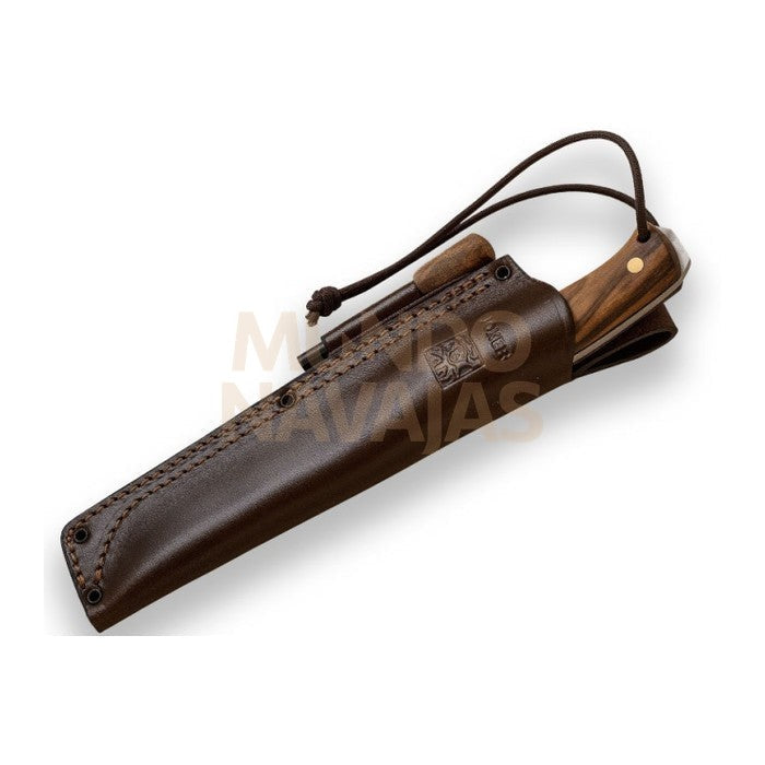 Cuchillo de supervivencia Joker Nomad 6.5" mango de nogal, con ferrocerio