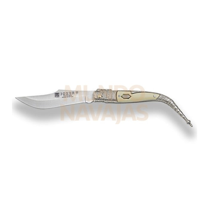 Navaja clasica con puño de zamak decorado y hoja 8 cm