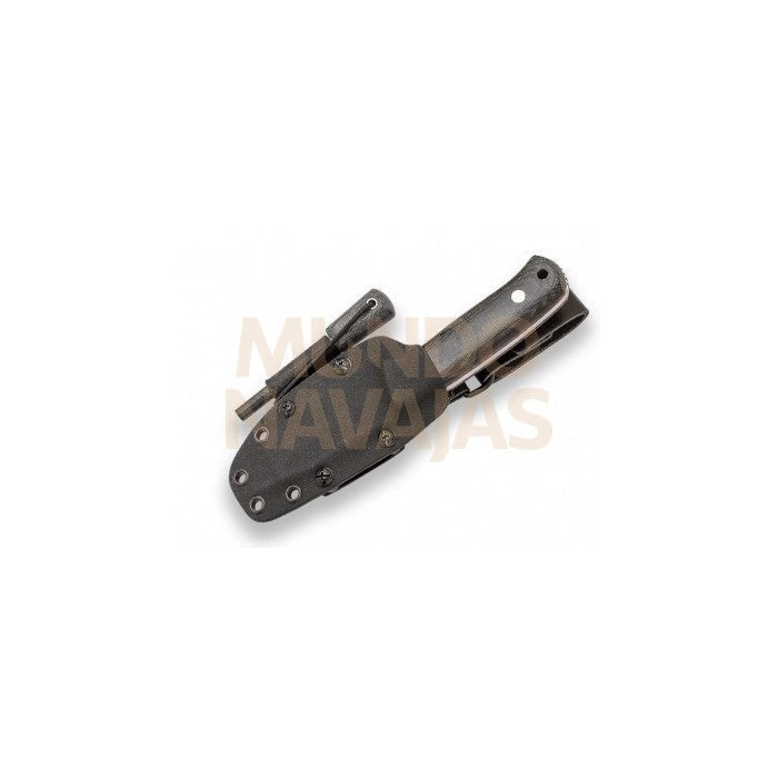 Cuchillo Joker Erizo TS2 puño canvas negro h/ 9,5 cm funda kydex con pedernal