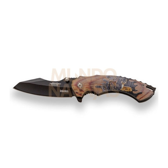 Navaja deportiva JKR0736 mango de ABS dibujo ciervos en 3d
