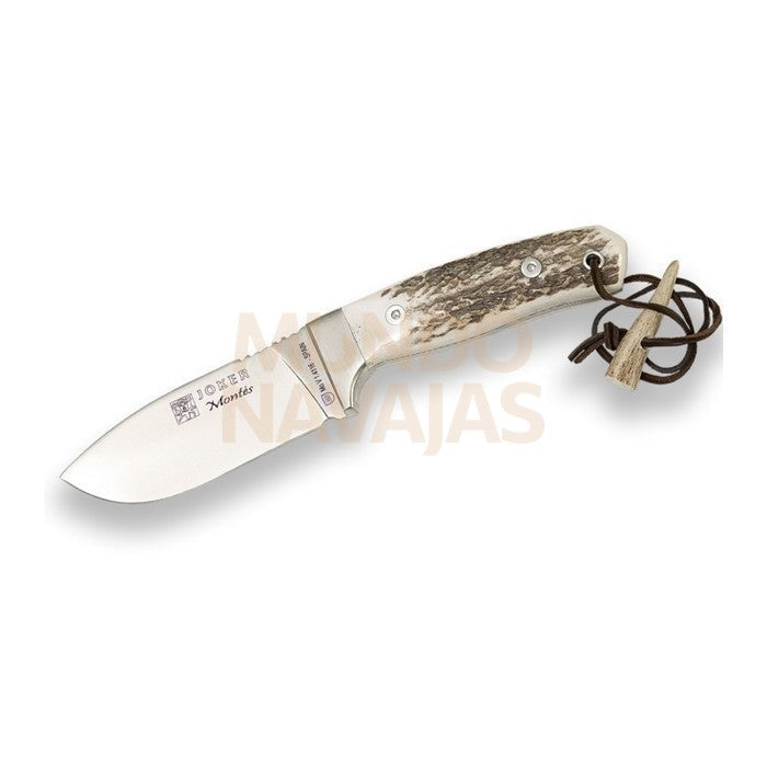 Cuchillo de monte enterizo cachas en asta de ciervo y de hoja 10 cm