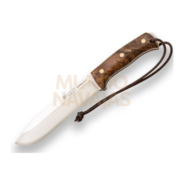 Cuchillo de supervivencia Joker Nomad 6.5" mango de nogal, con ferrocerio