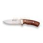 Cuchillo montero con cachas de madera roja prensada y hoja de 10 cm.