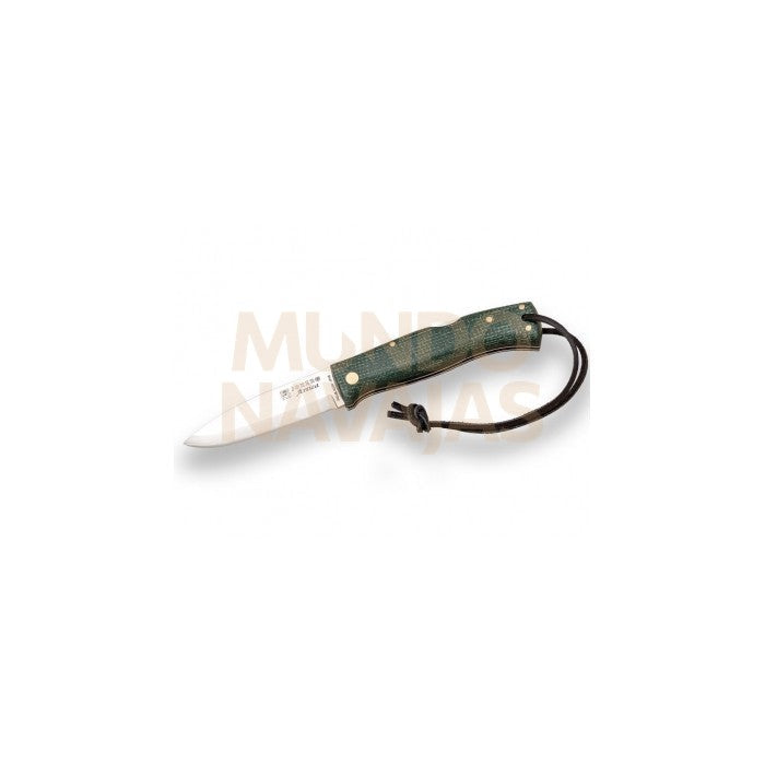 Navaja de bushcraft Joker Artica mango jute micarta verde filo scandi