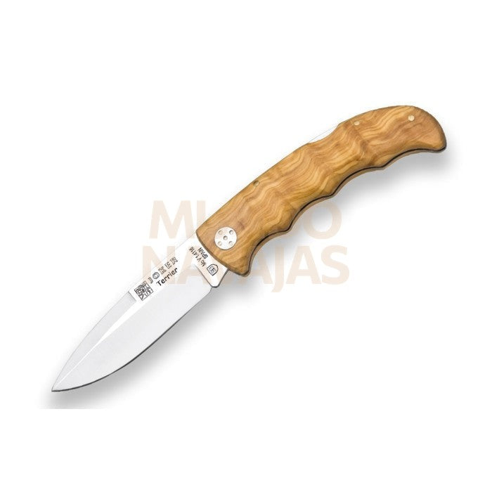 Navaja de caza Joker Terrier con cachas en madera de olivo y hoja de 9 cm