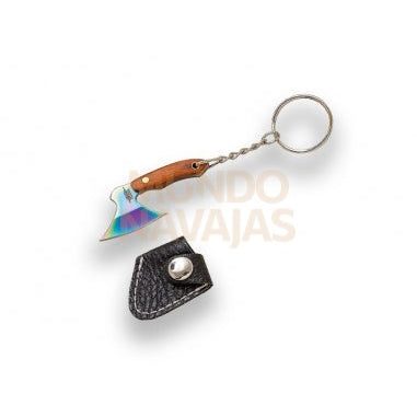 Llavero hacha rainbow largo total 5,20 cm
