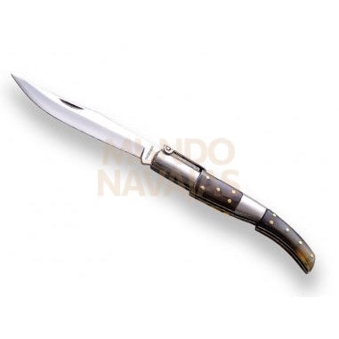 Navaja arabe de carraca mango asta de toro y hoja de 10 cm