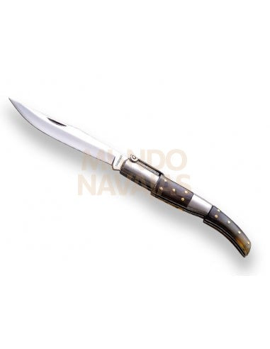 Navaja arabe de carraca mango asta de toro y hoja de 10 cm