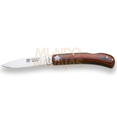 Navaja artesana de bolsillo cachas de madera roja y hoja de 7 cm