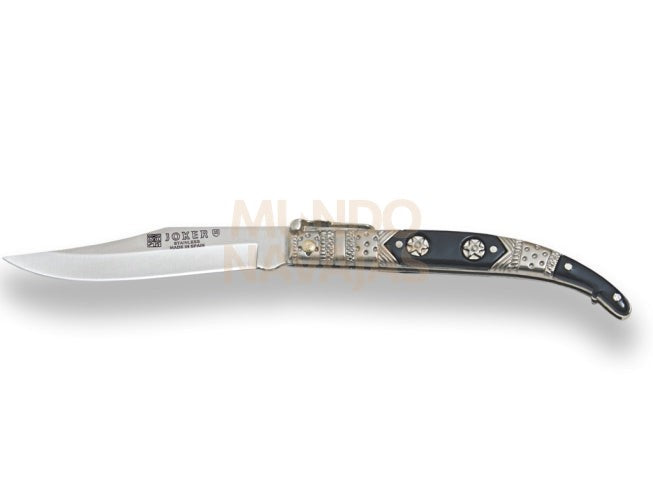 Navaja clasica con puño de zamak decorado y hoja 8 cm
