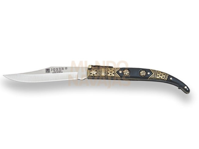 Navaja clasica con puño de zamak decorado y hoja 8 cm