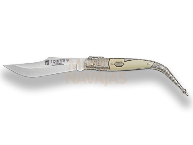 Navaja clasica con puño de zamak decorado y hoja 8 cm