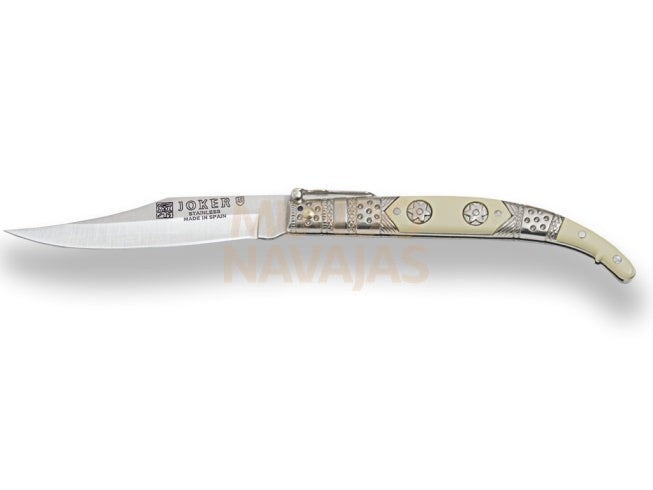 Navaja clasica con puño zamak decorado y hoja 10 cm