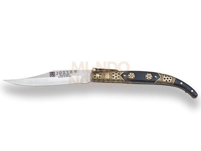 Navaja clasica con puño zamak decorado y hoja 10 cm
