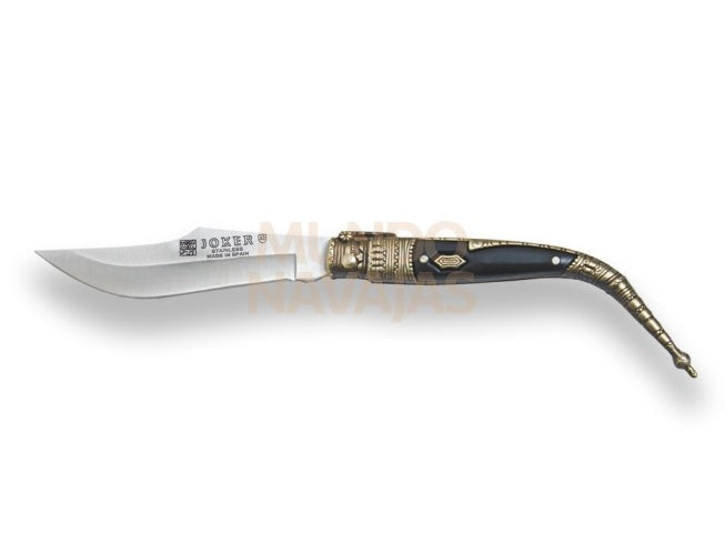 Navaja clasica con puño zamak decorado y hoja 8 cm