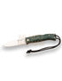 Navaja de bushcraft Joker Artica mango jute micarta verde filo plano