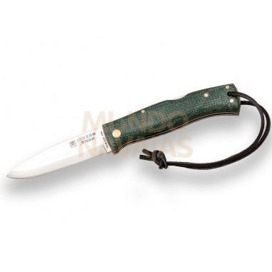 Navaja de bushcraft Joker Artica mango jute micarta verde filo scandi