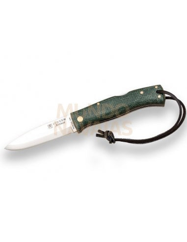 Navaja de bushcraft Joker Artica mango jute micarta verde filo scandi