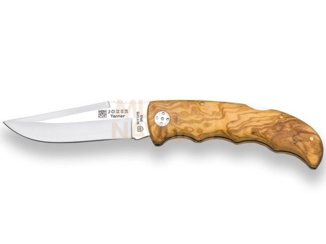 Navaja de caza Joker Terrier con cachas en madera de olivo y hoja de 9 cm