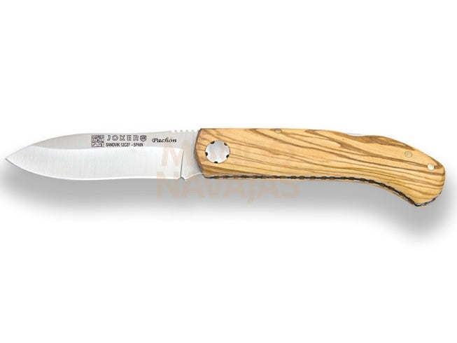 Navaja deportiva con cachas de olivo y hoja de 8cm
