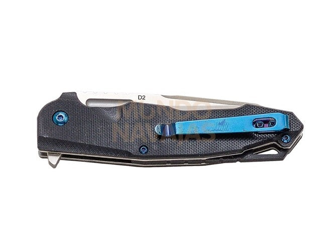 Navaja deportiva JKR pro 10.004, mango en fibra de carbono y G10.