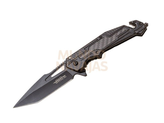 Navaja deportiva JKR pro 10.009, mango en fibra de carbono y G10.