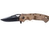 Navaja deportiva JKR429 con puño de fibra camuflaje y hoja pavonada de 8 cm