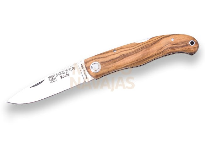 Navaja deportiva Joker Koala, acero mova 1.4116, cachas de olivo, hoja de 6 cm, con...