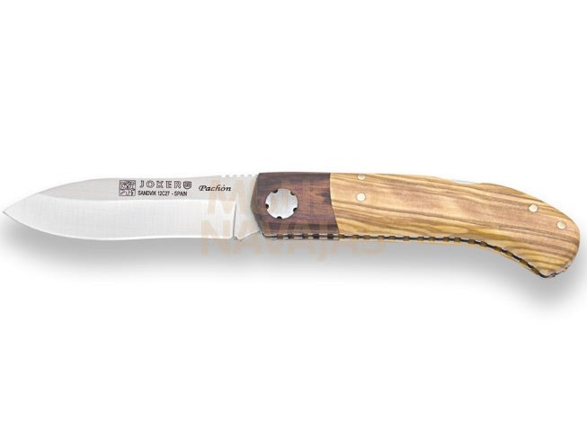 Navaja deportiva Joker Pachón con virola palisandro cachas de olivo y hoja de 8 cm.