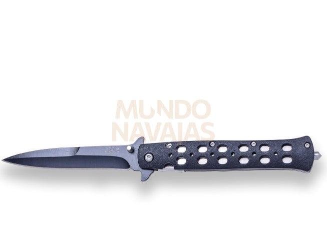 Navaja estilete JKR, hoja inox de 10 cm, puño aluminio. incluye funda de nylon.