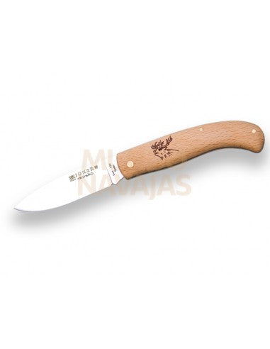 Navaja Joker Antaño mango de haya hoja inox.de 8 cm.motivo ciervo